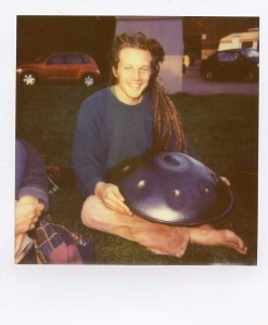 Jaron Tripp sitting with his hang pan